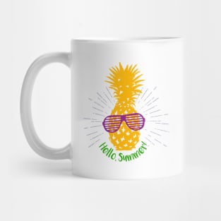 Hand Drawn Pineapple With A Funny Quote And Lettering. Hello, Summer! Mug